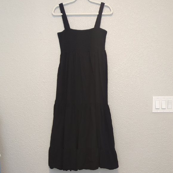 SHEIN Dresses & Skirts - Shein black smocked bust sleeveless a line tiered maxi dres